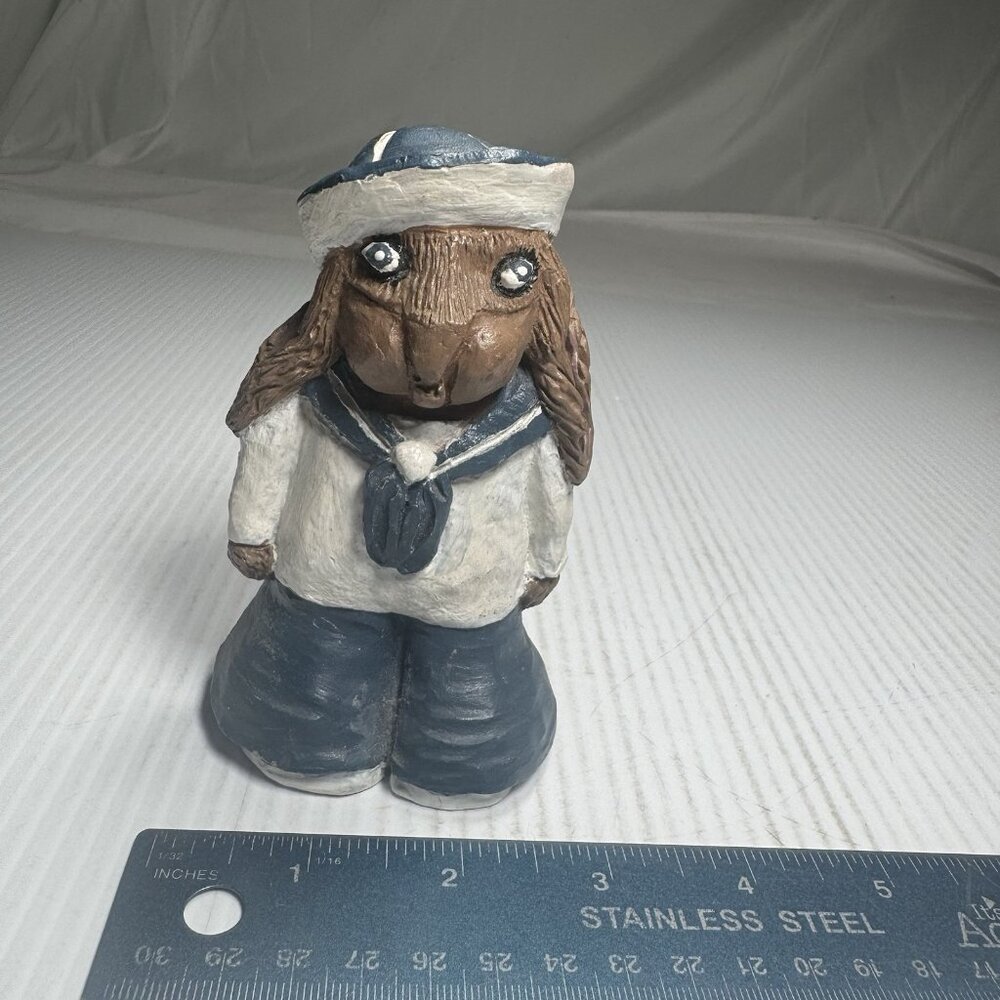 Vintage 1989 Sarah's Attic Sailor Bunny Rabbit Figurine 4.5" Tall